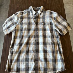 Carhartt Men's Casual Plaid Shirt - Blue and Tan